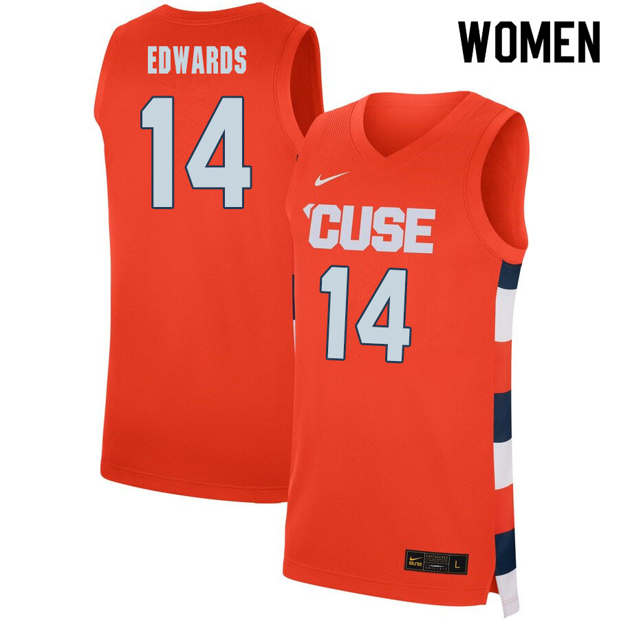2020 Women #14 Jesse Edwards Syracuse Orange College Basketball Jerseys Sale-Orange